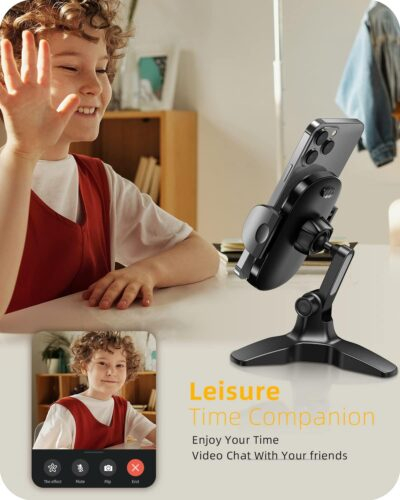 APPS2Car Cell Phone Stand for Desk Adjustable Desktop Phone Stand Thick Case Friendly Cellphone Holder Desk Heavy Duty Phone Cradle for Video Recording Office Home Compatible with 4.7-6.8” Smartphone - 이미지 2