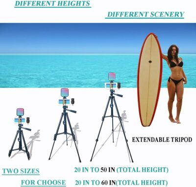 for iPhone Vlogging Kit, Vlogging Kit for Andriod Phone with Two Tripods RGB Light Lavalier Microphone Remote for YouTube Tiktok Content Creator (Total Height 20 in to 50 in) - 이미지 2