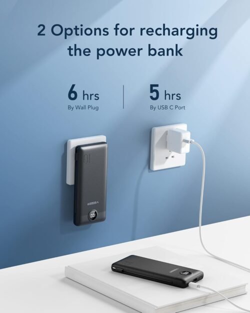 VEGER Portable Charger for iPhone Built in Cables and Wall Plug, 10000mah Slim Fast Charging USB C Power Bank, Travel Essential Battery Pack Compatible with iPhones, iPad, Samsung More Devices(Black) - 이미지 5