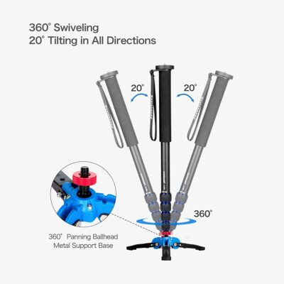 Koolehaoda Professional 65-inch Camera Aluminium Monopod with Folding Three Feet Support Stand K-288+A1 - 이미지 3