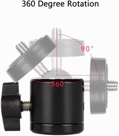 Universal 1/4" Swivel Mini Ball Head Screw Tripod Mount（2 Pack）, EszkozTA360 Degree Rotating Mount Base Adapter for DSLR Cameras HTC Vive Tripods Monopods Camcorder Light Stand… - 이미지 3
