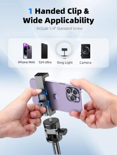 Kaiess 62" Tripod for iPhone, Selfie Stick Tripod & Phone Tripod Stand with Remote, Cell Phone Tripod for iPhone, Extendable Travel Tripod Compatible with iPhone 15/14/13 Pro Max/Android - 이미지 5