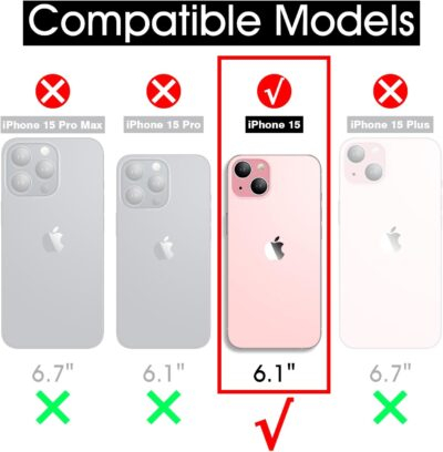for iPhone 15 Case Clear 6.1 Inch with Pattern Design, Protective Slim TPU Cover + Shockproof Bumper for Women and Girls (Tiny Flowers/Blue) - 이미지 2