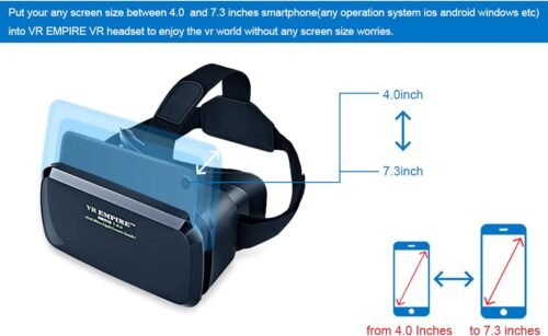 Cell Phone VR Headset Virtual Reality Headsets VR Headsets Virtual Reality Glasses VR Glasses VR Goggles for TV Movies Video Games Compatible with iOS, Android Support 4.7” to 7.3” Mobile Screen(B95) - 이미지 5