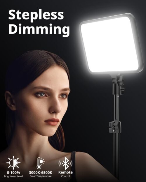 UBeesize 2 Pack LED Video Light Kit, Photography Lighting, 13" Studio Lights with 65" Tripod Stand and Phone Holders, Podcast Lighting for Video Recording, Make up, Live Streaming, Tiktok, YouTube - 이미지 3
