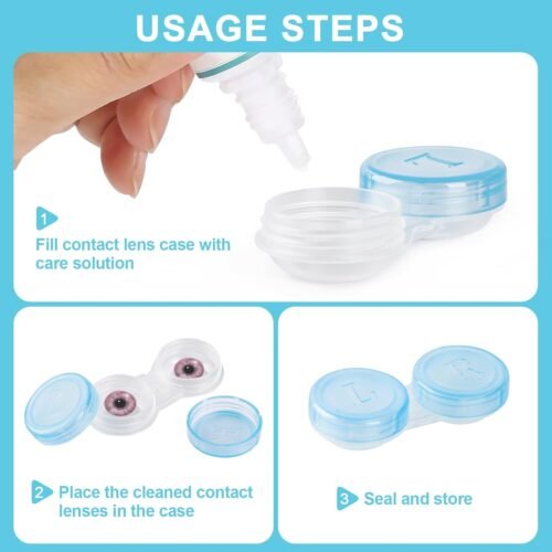 50 Pack Contact Lens Cases, Transparent Contact Cases Bulk in 5 colors, Cute Contact Lenses Case Leak-proof, Eye Contact Case for Home and Travel - 이미지 7