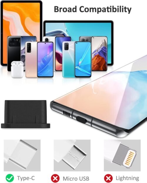 20Pcs USB C Dust Plug, Silicone Anti Dust Plug Cover + Portable Storage Box Compatible with iPhone 15 16 Pro Max, Samsung Galaxy Google Pixel - 이미지 7