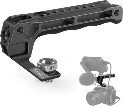 SmallRig Top Handle with 3/8"-16 Locating Pins for ARRI Grip for Camera Cage, Universal Video Rig with 5 Cold Shoe Adapters to Mount DSLR Camera with Microphone/LED Light/Monitor - 3765
