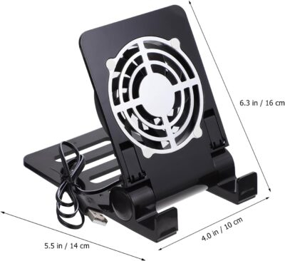 Laptop Stand with Cooling Fan Cell Phone Stand with Cooler Stable Cooling Holder with Quiet Fan Computer Blower Cellphone Cooler Holder Game Machine Radiator USB Foldable - 이미지 2