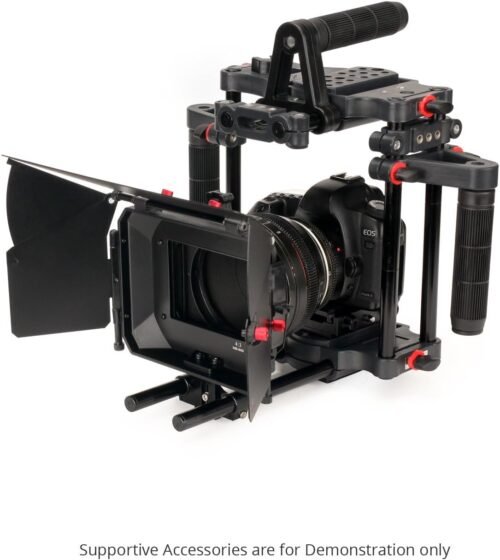 Power DSLR Camera Cage with MB-600 Matte Box Combo Kit. 4x4 Filter Holders, Lenses up to 95mm Diameter, Supports 15mm Rods. for DSLR/DSLM Handheld Camera. (FC-CTH-01) - 이미지 2