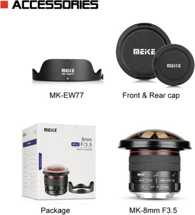 Meike 8mm f3.5 Ultra Wide Angle Fisheye Lens for Canon EOS EF Mount APS-C Cameras EOS 70D 77D 80D Rebel T7i T6i T6s T6 T5i T5 T4i T3i SL2,etc - 이미지 7