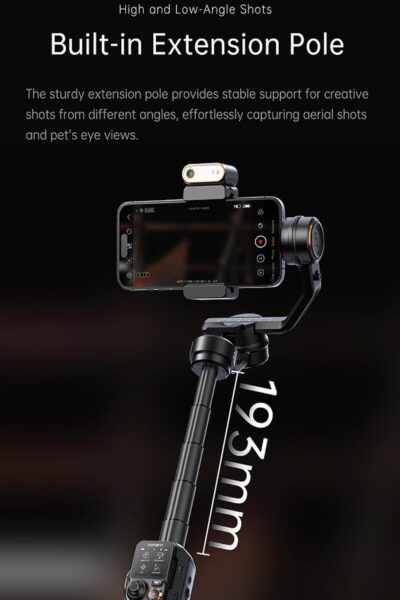 hohem iSteady M7 Gimbal Stabilizer for iPhone Android Smartphone with AI Tracking,3-Axis Phone Gimbal with Fill Light and 1.4" Detachable Touchscreen Remote Control for YouTube TikTok Vlogging Travel - 이미지 5