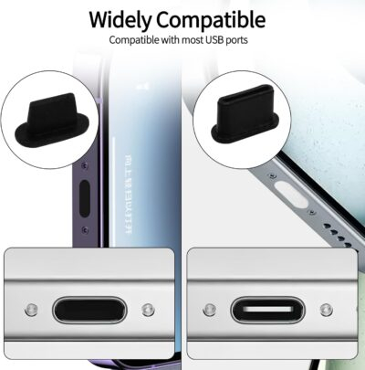 57 Pack USB C Dust Plug, Compatible iPhone 16、14、13、12、11、Series, Applicable to a of USB C Device Models, Dust-Proof Sticker Protective Cover Dust Plug Cleaning Brush Set - 이미지 2