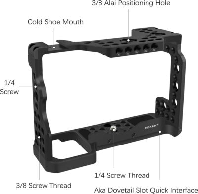 A7ii A7Riii A7iii cage,A9 / A7III / A7M3 / A7Riii / A7ii Camera Cage for Sony A9 A7M3 A7III A73 A7RIII A7R3 A7II Camera Case Rig Cold Shoe - 이미지 3