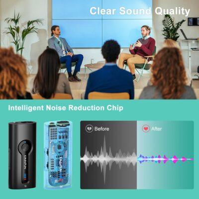 KIMAFUN Dual Wireless Microphone System, Compact Lavalier Laple Mic for Speaker, Camera, Teacher, G70-1(2TX1RX) - 이미지 6