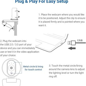NexiGo N680E 1080P Webcam with Ring Light, Privacy Cover and Dual Microphone, Advanced Auto-Focus, Adjustable Brightness, Streaming Web Camera for Zoom Skype Facetime, PC Mac Laptop Desktop - 이미지 9
