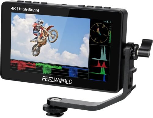 FEELWORLD F5 Prox 5.5 Inch 1600nit High Bright DSLR Camera Field Monitor Touchscreen Waveform 3D LUT F970 External Kit Install for Power Wireless Transmission 1920x1080 4K HDMI in Out Type-c Input
