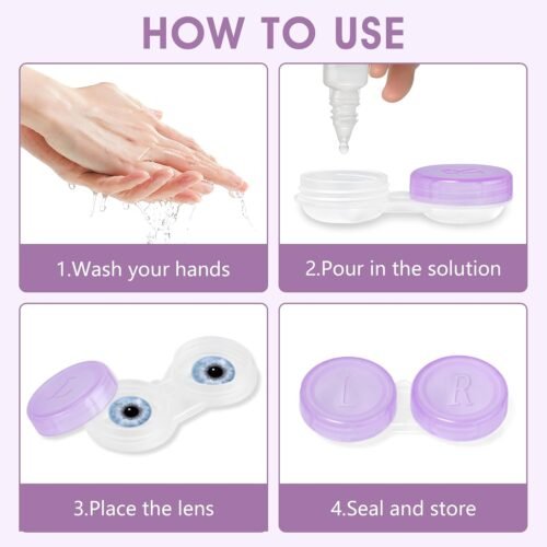 60 Pack Contact Lens Cases Bulk, Transparent Cute Contact Lens Case for Home & Travel, 6 Color (60) - 이미지 7