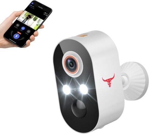 1080P Outdoor Security Camera Wireless with 2-Way Talk, Battery Powered, Color Night Vision, Suitable for Home Security Indoor/Outdoor, Cloud Storage (Sold Separately), 2.4G WiFi Only (1 Pack)