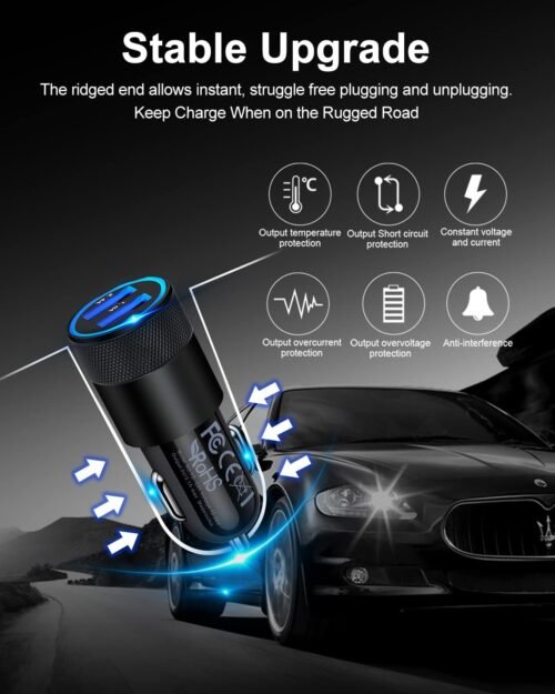 [5pcs] Car Charger Adapter, AILKIN USB Multi Port Cigarette Lighter Fast Charging Power Block plug for iPhone 16 15 14 13 Pro Max, Samsung Galaxy S24 Ultra S8 LG Moto, 3.4A Dual Cargador Carro for Car - 이미지 5