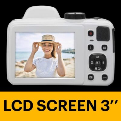 KODAK PIXPRO AZ405-WH 20MP Digital Camera 40X Optical Zoom 24mm Wide Angle Lens Optical Image Stabilization 1080P Full HD Video 3" LCD Vlogging Camera (White), Full Frame - 이미지 4