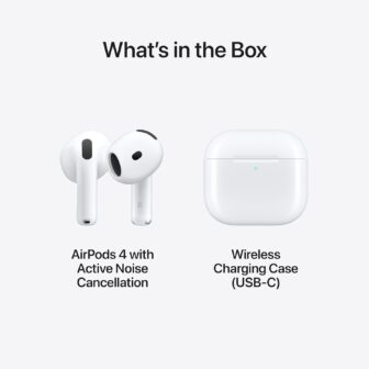 Apple AirPods 4 Wireless Earbuds, Bluetooth Headphones, with Active Noise Cancellation, Adaptive Audio, Transparency Mode, Personalized Spatial Audio, USB-C Charging Case, Wireless Charging, H2 Chip - 이미지 6