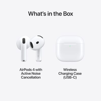 Apple AirPods 4 Wireless Earbuds, Bluetooth Headphones, with Active Noise Cancellation, Adaptive Audio, Transparency Mode, Personalized Spatial Audio, USB-C Charging Case, Wireless Charging, H2 Chip - 이미지 6