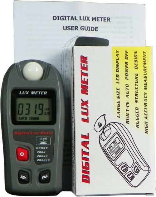 Light Meter, Digital Luxmeter, Digital Illuminance Meter, Range up to 200,000 Lux, Luxmeter with LCD Display for Plants, Car Headlights, Home & Office LEDs Light Photograph - 이미지 4