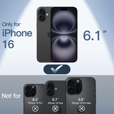 JETech Ultra Slim Case for iPhone 16 6.1 inch, Camera Lens Full Protection, Lightweight Matte Finish PP Hard Minimalist Cover (Black) - 이미지 2