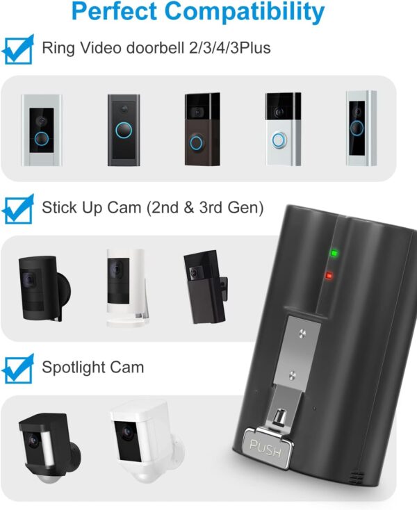 Empower Your Security: Dual-Pack Rechargeable Batteries for Ring Doorbell & Camera Series - Image 4