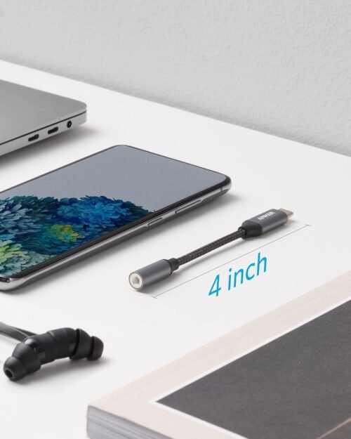 Anker USB C to 3.5mm Audio Adapter, Male to Female Nylon Cable for Samsung S20/S20+/S20 Ultra, Pixel 4/+ 4XL, and More Type C Devices - 이미지 6