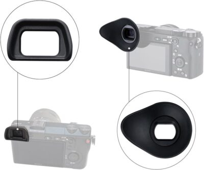 JJC 2 Types FDA-EP10 Viewfinder Eyecup Eyepiece for Sony A6300 A6100 A6000, 360° Rotatable Oval Design + Original Eyeshade Replacement - 이미지 3
