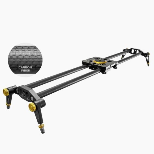 (Upgraded) 39.4 in Carbon Fiber Camera Slider, 100cm Dolly Track Rail, Smooth Bearing Stabilizer, Height Adjustable, Spirit Level, AGG1981