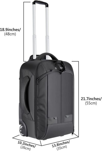 Neewer 2-in-1 Rolling Camera Backpack Trolley Case - Anti-Shock Detachable Padded Compartment - 이미지 3