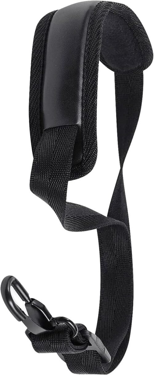 KUWAN Saxophone Neck Strap Soft Sax Leather strap Padded for Alto Sax Tenor Clarinet Baritone Soprano Horn Music Instrument (1, BLACK)
