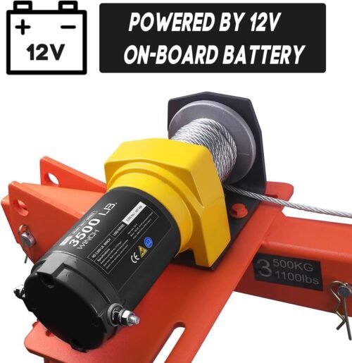 1100lb Folding Truck-Mounted Crane Electric Winch 3500 lb 12V, Painted Steel Pickup Truck Jib Cranes 360 Swivel,Infrared Remote Control - 이미지 7