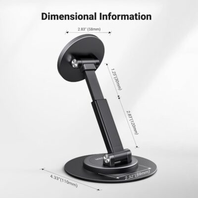 UGREEN Magnetic Phone Stand for MagSafe, Height Adjustable iPhone Stand for Desk with 360° Rotation Compatible for iPhone 16 15 Pro Max 14 Pro 13 12 and MagSafe Case, Black - 이미지 7