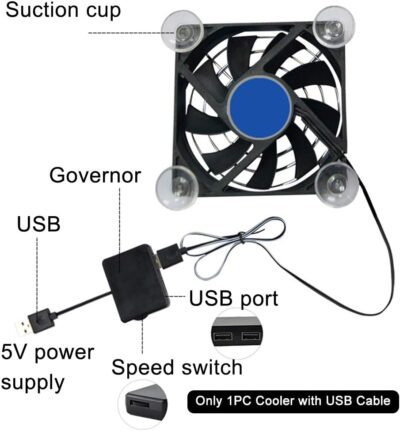 Portable Cell Phone Cooler, Stickable USB Cooling Pad for Cellphone, Compact Fan Holder Phone Cooler, Universal Cooling Fan for Mobile Phone Tablet (Black),free size - 이미지 3