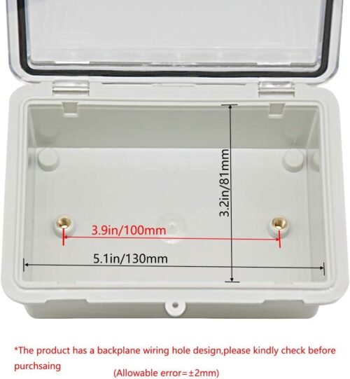 Zulkit Junction Box ABS Plastic Dustproof Waterproof IP65 Electrical Boxes Hinged Shell Outdoor Universal Project Enclosure Clear Cover with 2 Cable Glands 5.9 x 3.9 x 2.8 inch (150x100x70 mm) - 이미지 5