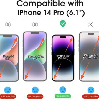 amFilm Easiest Installation OneTouch for iPhone 14 Pro [6.1 Inch] Screen Protector Tempered Glass, Auto-Alignment Tech, Bubble Free and Full Coverage Case Friendly, Anti-Scratch 2 Pack - 이미지 2
