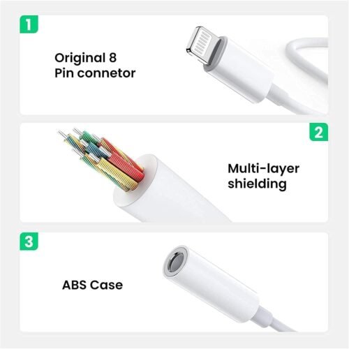 2 Pack Lightning to 3.5 mm Headphone Jack Adapter for iPhone,[Apple MFi Certified] Headphone Jack Adapter Cord Dongle Aux Cable Converter with iPhone 14/13/12/11/X/XR/XS/8/7 - 이미지 2