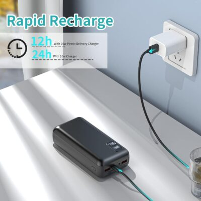 Power Bank 50000mAh 22.5W Fast Charging Portable Charger USB-C Quick Charge with 3 Outputs & 2 Inputs LED Display Huge Capacity External Battery Pack for Most Electronic Devices on The Market - 이미지 5