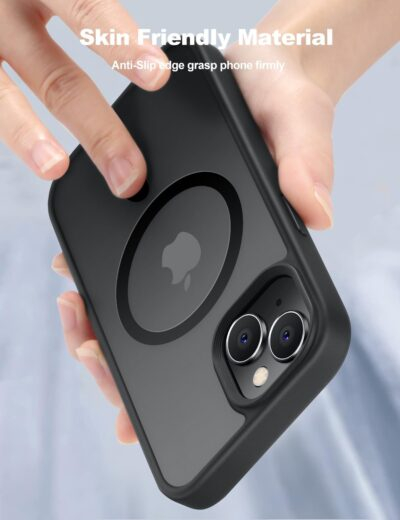 Magnetic for iPhone 15 Case Drop Resistant Matte Skin Feeling Back Cover Shockproof Slim Fit for iPhone 15 Phone Case，Matte Black - 이미지 5