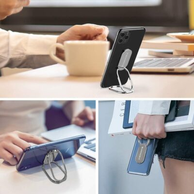 Foldable Cell Phone Stand for Desk, Adjustable Cellphone Ring Holder Finger Kickstand for Office Desktop & Magnetic Car Mount, Rotatable Multi-Angle Hand Grip for iPhone 16 15 Smartphones Back Case - 이미지 7