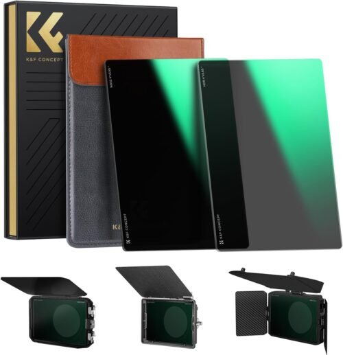 K&F Concept 4'' x 5.65'' Square ND0.9 (3 Stops) ND1.8 (6 Stops) Filters Kit ND8 ND64 Cinema Neutral Density Filter Set Compatible with NEEWER, Tilta, SmallRig Matte Box with 28-Multi Coatings