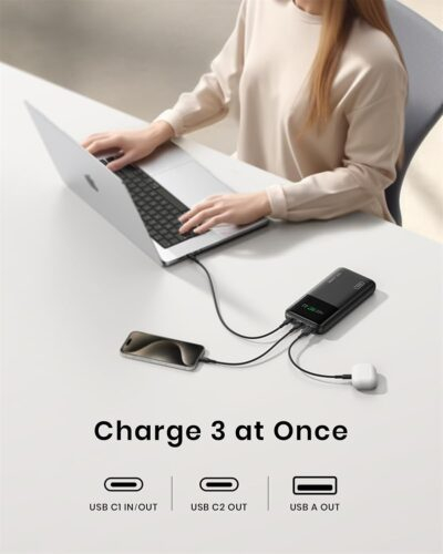 INIU 140W Power Bank, 27000mAh High Capacity Laptop Portable Charger, USB C in&Out Tablet Powerbank, Digital Display Phone Charger, Travel Charger Compatible with iPhone 16, iPad, MacBook, Laptop etc. - 이미지 5