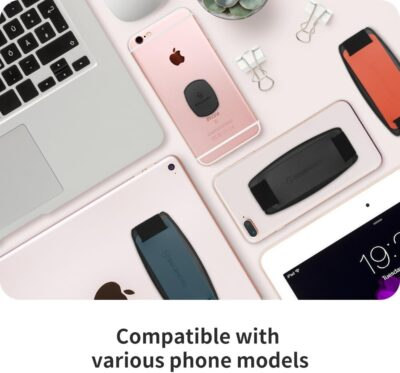 Sinjimoru Detachable Phone Grip Kickstand for Wireless Charging Compatible Phone Finger Holder for iPhone & Smartphones. Sinji Mount S-Grip Black - 이미지 7