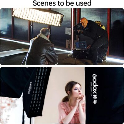 Godox 2PCS FW30x120cm/12 x47 Bowens Mount Strip Honeycomb Grid Softbox,Detachable Strip Soft Box with Bowens Mount Speedring,Curved Grid Softbox for Studio Strobe Flash Portrait Product Photography - 이미지 8