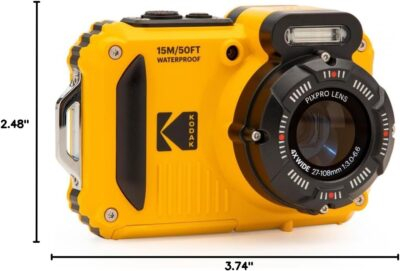 KODAK PIXPRO WPZ2 Rugged Waterproof Shockproof Dustproof WiFi Digital Camera 16MP 4X Optical Zoom 1080P Full HD Video Vlogging Camera 2.7" LCD (Yellow) - 이미지 11