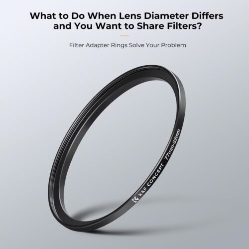 K&F Concept 18 Pieces Filter Ring Adapter Set, Camera Lens Filter Metal Stepping Rings Kit (Includes 9pcs Step Up Ring Set + 9pcs Step Down Ring Set) Black - 이미지 3